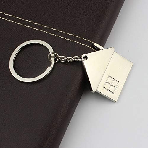 IKAAR Keyring Cute Cartoon House with Window keychain for Men and Women Gift, Silver - Image 4