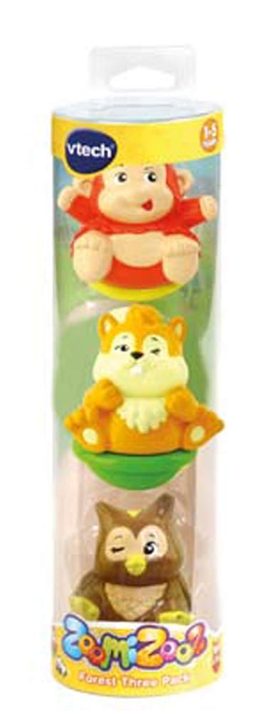 Vtech 80-439504 ZoomiZooz Set of 3 Forest Animals, Baby Animals, Multi-Coloured