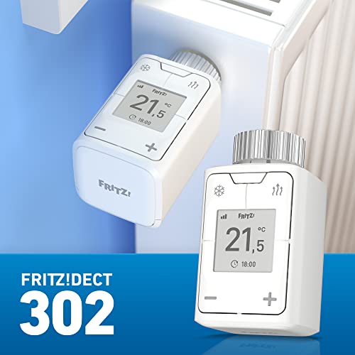 AVM FRITZ!DECT 302 (Intelligenter Heizkörperregler für das Heimnetz, für alle gängigen Heizkörperventile und FRITZ!Box mit DECT-Basis, FRITZ!OS ab Version 6.83)