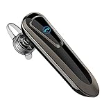 XJW 24 Hour talk time Bluetooth Headphones Car Speaker Phones Earbuds Best Wireless HD Stereo Earphones ，Mute Switch,Hands Free with Mic for Office/ Workout/Driver/Trucker (Black)