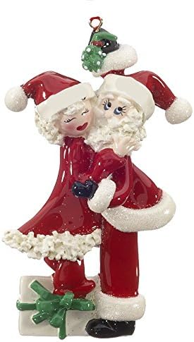 Amazon Com Ots Mistletoe Santa And Mrs Claus Christmas Ornament
