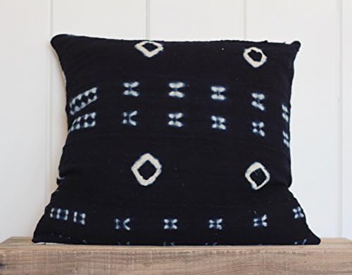 Mud Cloth Pillow Cover 20x20 Vintage Indigo