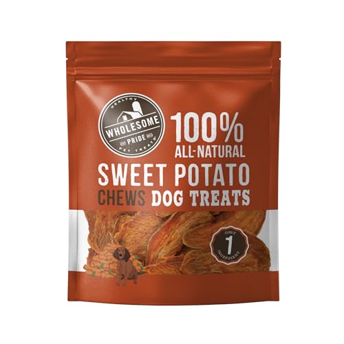 WHOLESOME PRIDE SWEET POTATO CHEWS 100% ALL-NATURAL SINGLE INGREDIENT DOG TREATS, 8 OZ