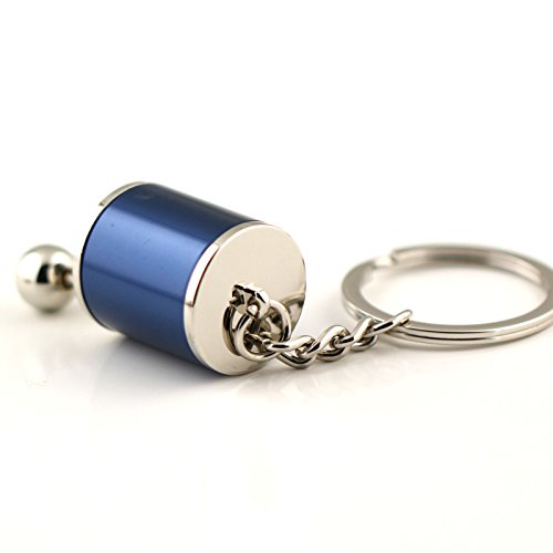 Maycom Creative Auto Part Model Gear Box Keychain Six-Speed Manual Transmission Shift Lever Keyring Key Chain Ring Keyrings Keyfob (Navy Blue)