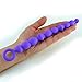 LoveI Anal Sex Toy Beads Butt Plug Diamond Oval Shaped Prostate Massager with Safe Pull Ring Handle Soft Carry Bag Unisex G Spot - Purple