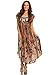 Sakkas 15900 - Bree Long Embroidered Cap Sleeve Marbled Dress - Burnt Sienna - OS