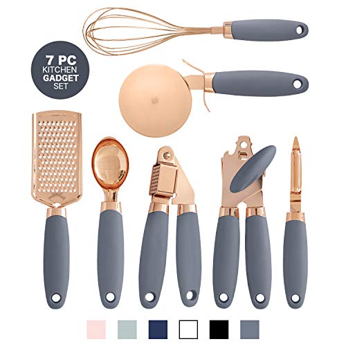 COOK With COLOR 7 Pc Kitchen Gadget Set Copper Coated Stainless Steel