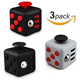 Pack of 3 Fidget Cubes,Anti Stress Reliever Relieves Stress and Anxiety for Children and Adults