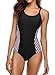beautyin Women's Color Block Athletic One Piece Swimsuits Lap Bathing Suit