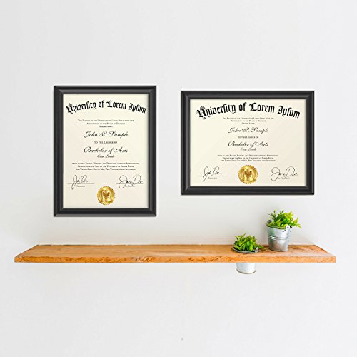 image for Icona Bay 8.5 by 11 Picture Frames 2 Pack (8.5x11, Matte Black) Wood D
