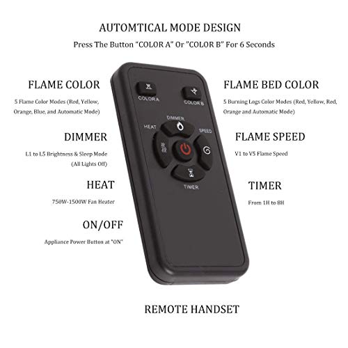 5 R+W+FLAME+Electric+Fireplace+Freestanding+750W+1500W