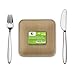 Naturally Chic Small 6 Inch Square Bamboo Plates Disposable - 50 Pack - Biodegradable Palm Leaf Dessert Plates for Appetizers and Cocktail Party - Compostable and Eco-Friendly