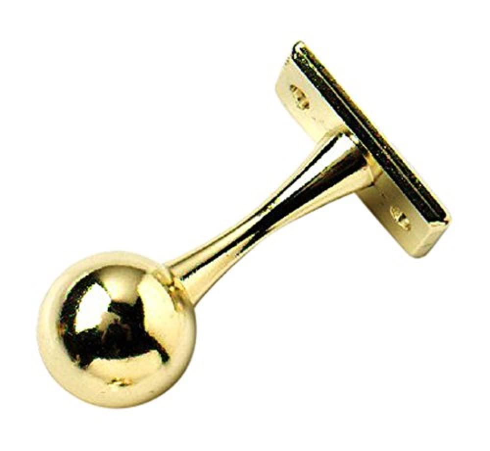 Merriway BH04419 (2 Pcs) EB Brass Plated Wardrobe Rod Rail End Supports Brackets 25 mm (1 inch) - Pack of 2 Pieces