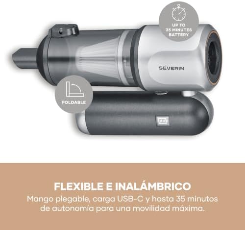 Aspirador de Mano 3 en 1,Potente Aspirador soplador de Aire e inflador, 120 W, 17000Pa, 3 Niveles, 240000rpm, S-Power Duoboost, Antracita, HV 7149