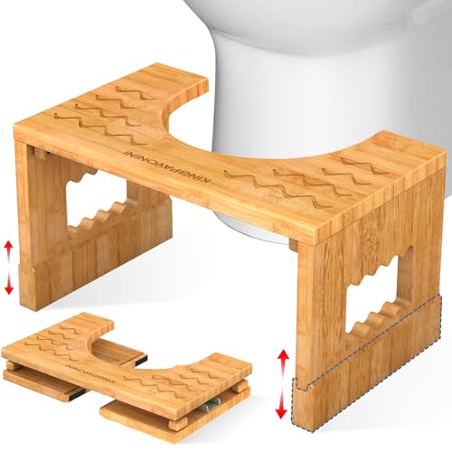 KingPavonini Bamboo Toilet Stool Squat & Adjustable