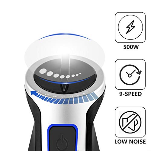 CHEW FUN Multipurpose Immersion Hand Blender Poweful 500 Watt,9-Speed,High Power Low Noise,2-in-1 includes Detachable Chopper and Egg Whisk with lifetime warranty guaranteed - Thumbnail 3