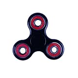 Tri-Spinner Fidget Toy Ceramic Bearing EDC Focus Toy for Killing Time Stress Reducer (Black+red)