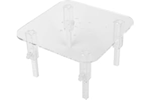 Hapivida Protein Skimmer Stand, Transparent Protein Separator Bracket Adjustable Height Acrylic Protein Skimmer Bracket, Protein Separator Heightening Accessories for Aquarium Fish Tank(Large)