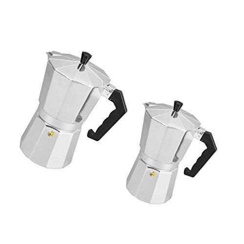MonkeyJack 2 Pieces Homemade Moka Pot Aluminum Coffee Maker Coffee Cup Handmade 3 Cups&6 Cups MonkeyJack 2 Pieces Homemade Moka Pot Aluminum Coffee Maker Coffee Cup Handmade 3 Cups&6 Cups