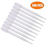 G2PLUS 100PCS 3ml Disposable Plastic Graduated Transfer Pipettes