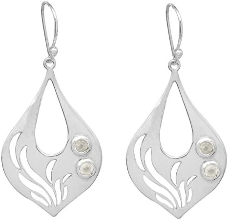 Natural Rose Quartz 925 Solid Sterling Silver Earrings Silver Jewelry