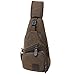Canvas Chest Pack Crossbody Casual Sling Shoulder Bag(502) (Dark coffee)