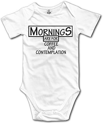Baby Infants 100% Cotton Short Sleeve Onesies Toddler Bodysuit Mornings Are For Coffee And Contemplation Baby Onesies White Size 12 Months