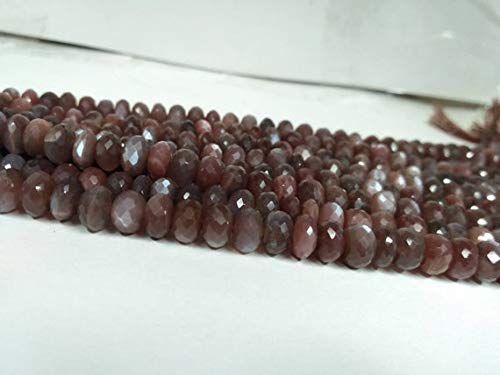 LOVEKUSH 50% uit edelsteen sieraden 1 Strand natuurlijke chocolade of koffie maansteen facet Rondelle 8-8,5 MM kralen 13… - Afbeelding 4