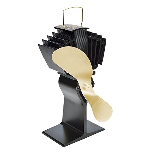 Ecofan 812AMBBX AirMax Large Heat Powered Wood Stove Fan, Made in Canada, Gold