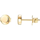 PAVOI 14K Gold Plated 925 Sterling Silver Tiny Stud Earrings for Women - Dainty Circle, Triangle, Bar Earrings - Hypoallergenic Minimalist Geometric Jewelry Small Gold Studs for Women