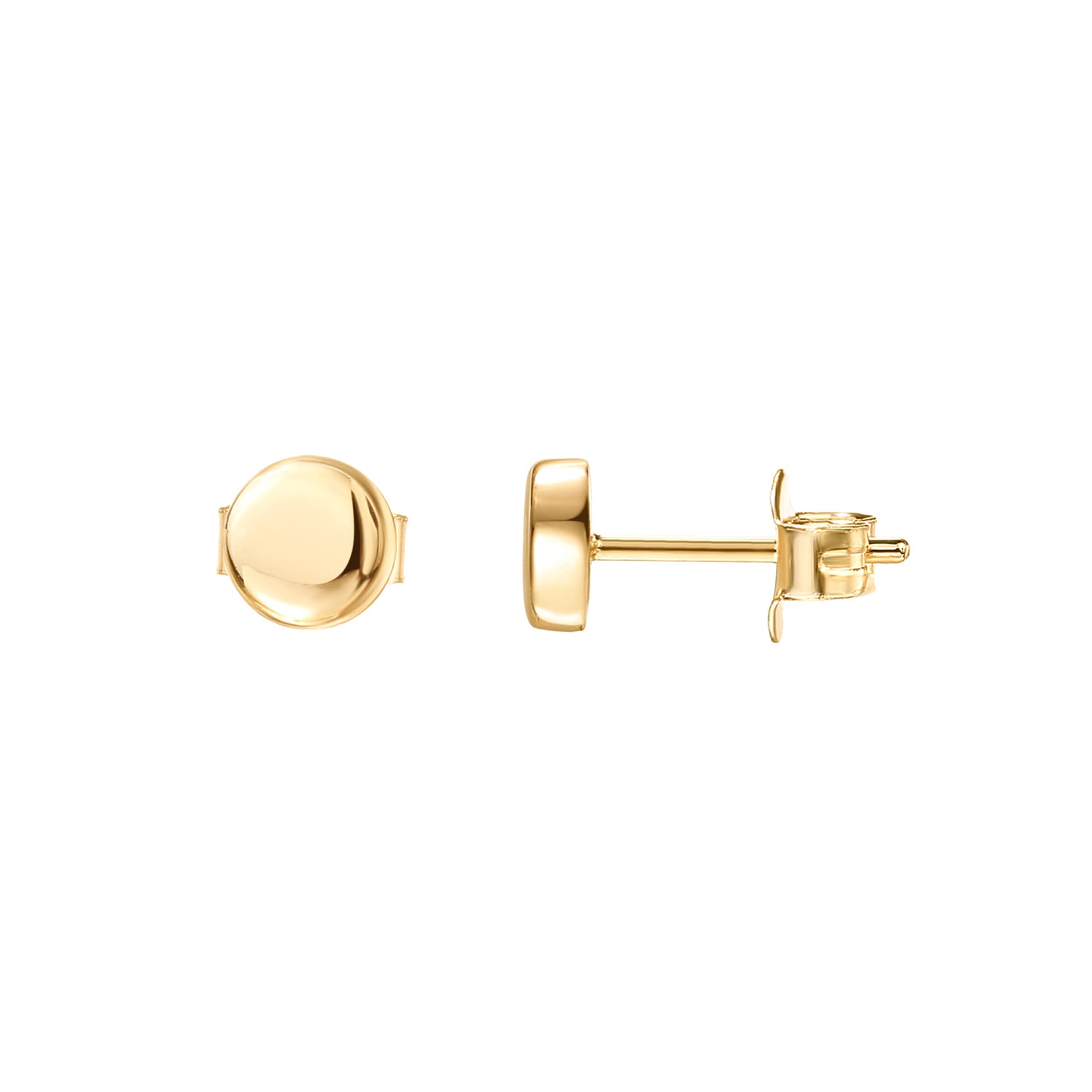 PAVOI 14K Gold Plated 925 Sterling Silver Earrings | Tiny Dot/Triangle Disc Stud Earrings | Yellow Gold Stud Earrings for Women