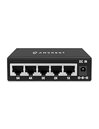 Conmutador de red Gigabit Ethernet de 5 puertos Amcrest