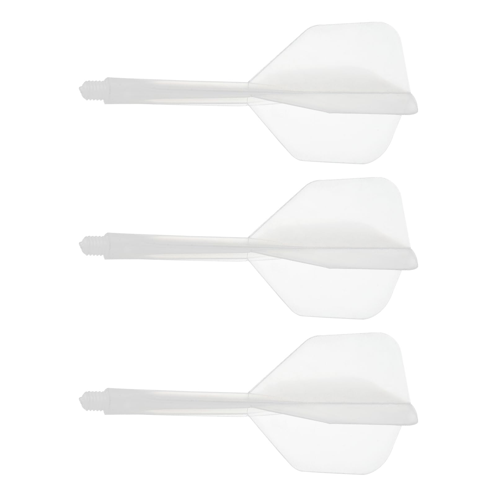 M METERXITY 3 Pack Integrated Dart Shaft and Flights-Screw In-one Dart Accessories, Plastic Anti-Fall, Apply to Soft Tip Darts and Steel Tip Darts (2BA, Clear)