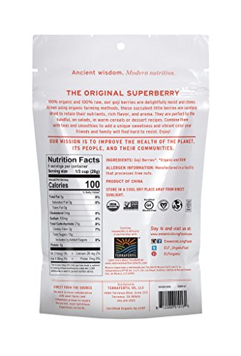 Essential Living Foods Organic Goji Berries, Dried, Highest Quality, Responsibly Grown Wolfberry, Vegan, Superfood, Non… - Image 3