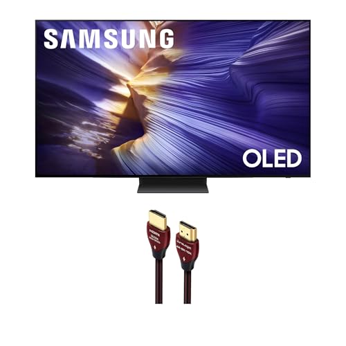 Samsung QN55S90FAFXZA 55 Inch 4K OLED Smart TV with a WireLogic Ruby 8ft Ultra High Speed 4K-8K-10K HDMI Cable (2025)