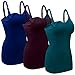 DAISITY Womens Maternity Nursing Tank Cami for Breastfeeding with Adjustable Straps Pack of 3 Color Blue Red Green Size L