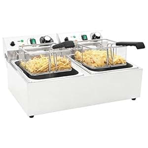 Festnight Freidora Electrica Doble de Acero Inoxidable (20 ...