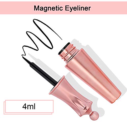 Magnetic Eyelashes, Magnetic Eyeliner Kit, Nivlan 3D Magnetic Eyelashes Magnetic Lashliner for Use with Magnetic False Lashes No Glue Reusable False Eye Lashes with Applicator