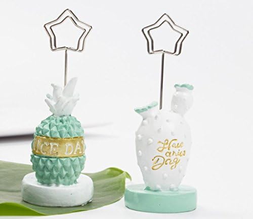URToys 2Pcs Nordic Mini Cactus Pineapple Card Holder Photo Clip Name Note Memo Stand Office Supply Home Decoration Desk Small Clamps Stand for Office Supplies Accessories