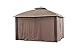 Sunjoy 12' x 10' Sonoma Wicker Gazebo, Large, Brown/Gold Trim