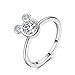 Women's Mickey Shape Rings Sterling Silver Plated Cubic Zirconia Mouse Ring For Women Girl Party Jewelry (7)
