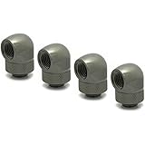 XSPC G1/4" 90&deg; Rotary Fitting, Black Chrome, 4-pack