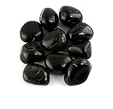 Crystal Allies Materials: 1/2lb Bulk Tumbled Black Onyx Stones from Brazil - Large 1" Polished Natural Crystals for Reiki Crystal Healing *Wholesale Lot*