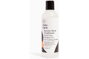 Raw Plus Rare Food Grade Mineral Oil for Wood Cutting Board, Butcher Block, and Countertop Oil - Perfect for Cutting Boards and Walnut Oil Substitute (8 oz)