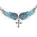 Szxc Womens Guardian Angel Wings Cross Adjustable Choker Necklace - Women Girls Biker Jewelry - 18