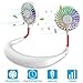 GULAKI Hands Free Portable Neck Fan - Rechargeable Mini USB Personal Fan Battery Operated with 3 Level Air Flow, 7 LED lights for Home Office Travel Indoor Outdoor (White)