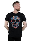Disney Men's Coco Skull Pattern T-Shirt Medium Black