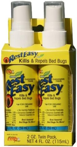 Green Rest Easy Bed Bug Travel Spray, 2 oz. Twin Pack (Pack of 6 Twin Packs)