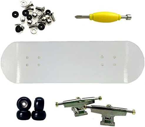 SOLDIERBAR 2.5 Wooden Finger Skateboards (Deck,Truck,Wheel a Set) (White)
