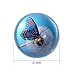 H&D Crystal Glass Dome Paperweight Hemisphere Ball Butterfly Paperweight for Home Decoration (Blue 1)